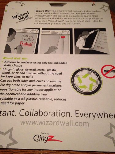 Wizard Wall Dry Erase Static-Cling Film Easel Pads 24&#034; X 29&#034; 44 Sheets Total