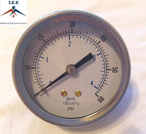 Air compressor pressure/hydraulic gauge 2&#034; face back mount 1/8&#034; npt 0-60 psi for sale