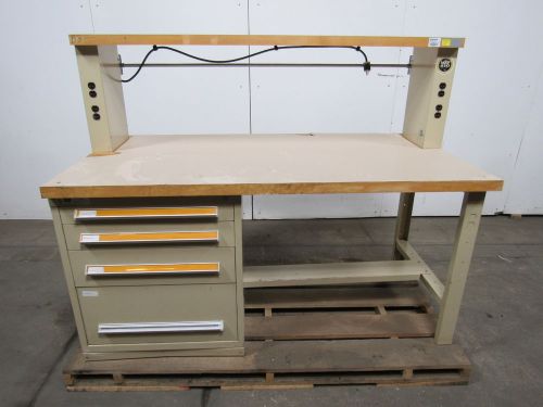 Stanley vidmar 4 drawer work bench station 6&#039;x3&#039; butcher block &amp; lamanite top for sale