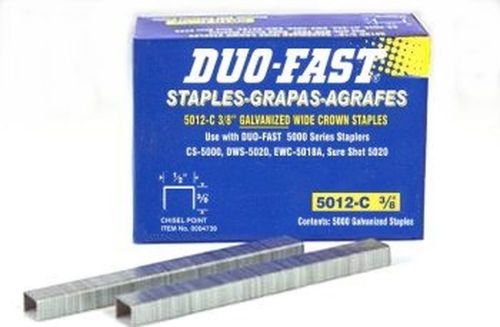 Duo fast 5012c 20 gauge galvanized staple 1/2-inch crown x 3/8-inch length 50... for sale