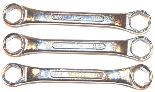 3 nos sk usa pro 5/8&#034;x11/16&#034; short boxed/closed end offset wrench #m2022 for sale