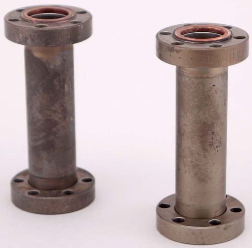 Lot of 2 varian 3&#034; industrial high vacuum fitting 1.33&#034; od cf conflat flange for sale