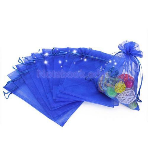 10pcs organza bag gift bag jewelry pouch xmas wedding favor - royal blue for sale