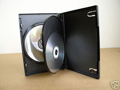 100 SLIM TRIPLE DVD CASE, BLACK, w/ LOGO - PSD54