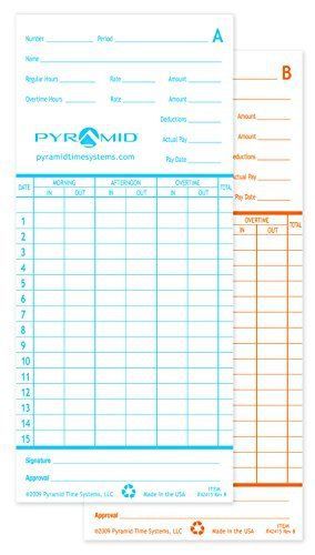 Pyramid 42415MB 1,000 Count Genuine Time Cards for 2600 and 2650 Time Clocks -