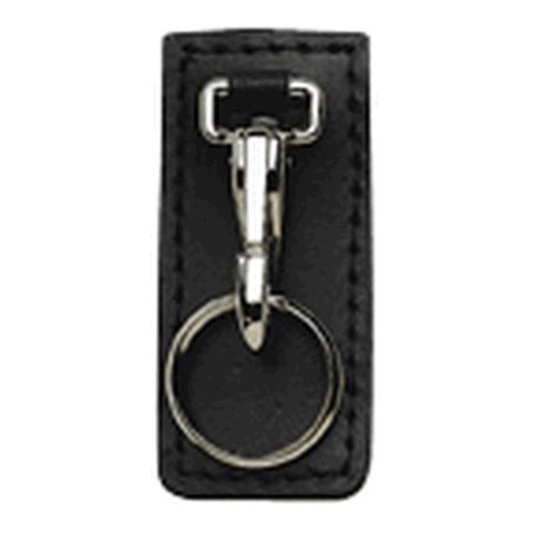 Boston leather 5444-1-n black plain hi ride key holder/chain w/protective flap for sale