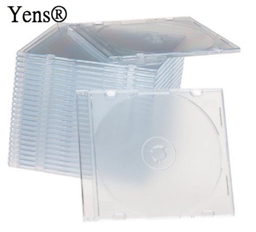 Yens® 100 New Clear Single Slim CD DVD Jewel Case 5.2mm 100#5CCD