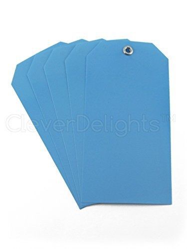 CBE Essentials 200 Pack - Blue Plastic Tags - 4.75&#034; x 2.375&#034; - Tear-Proof and