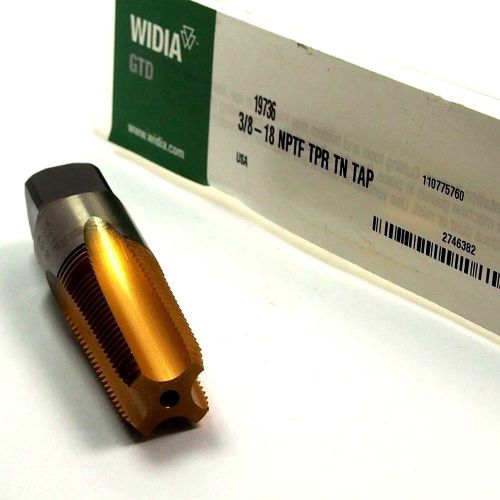 WIDIA GTD Standard Taper Pipe Tap 3/8-18 NPTF 4FL HSS TiN 19736 USA &lt;224&gt;
