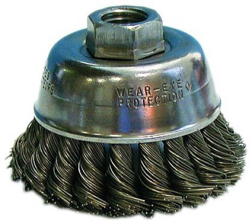 Osborn 33467sp knotted wire cup brush, stainless steel, 0.02&#034; wire diameter for sale