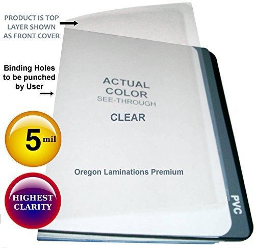 Oregon Lamination Premium Clear Plastic Report Covers 5 Mil 8-1/2 x 11 Qty 100