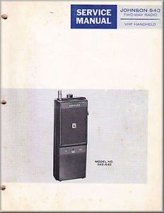 Johnson Service Manual 540 VHF HANDHELD 132-174 MHz