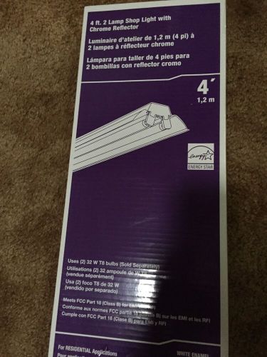 4 Ft  Two Lamp Shop Light With Chrome Reflector - New