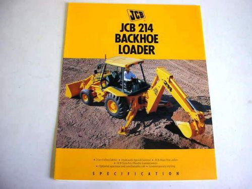 JCB 214 Tractor Loader Backhoe 8 Pages,1992 Brochure                           #