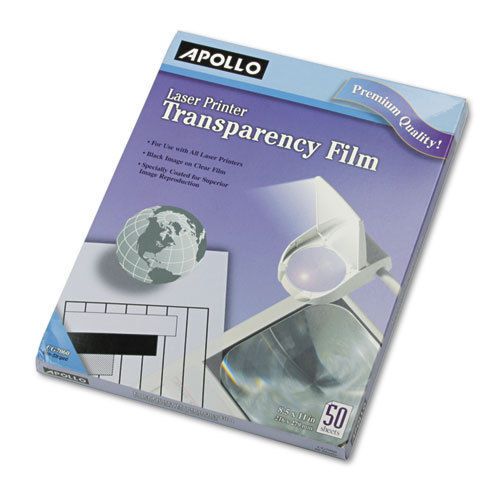 B/W Laser Transparency Film w/o Sensing Stripe, Letter, Clear, 50/Box
