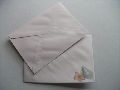 Coloured C6 Envelopes Pk 12 Pink Floral, Sea Shell For Letters Notes Invitations