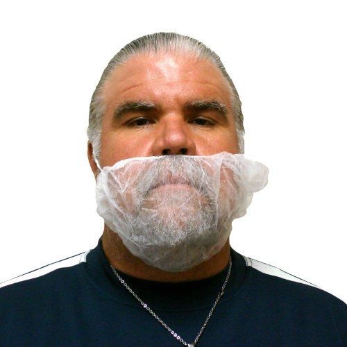 Enviroguard Polypropylene Beard Restraint, Disposable, White (Case of 10 Bags,