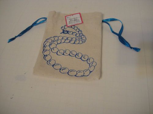 Jewelry Bag Pearl Necklace Storage Drawstring Sack Cloth Blue NEW