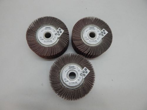 Lot of 3 flap wheels 4&#034; x -1/2&#034; x 5/8&#034; wendt unmounted a80 grit #24065 for sale