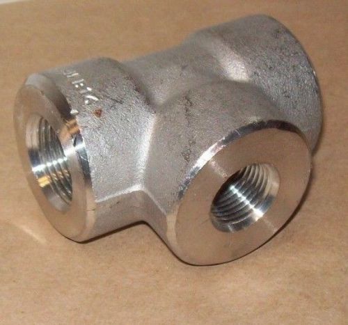 Tee reducing 3/4 x1/2 npt 3000# 316 stainless    &lt;502wh for sale