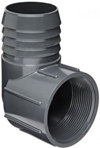 Spears PVC Tube Fitting, 90 Degree Elbow, Schedule 40, Gray, Barbed X NPT Female