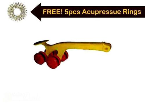 Acupressure Spine &amp; Calves Roller Massager Natural Therapy + Free 5 Sujok Rings