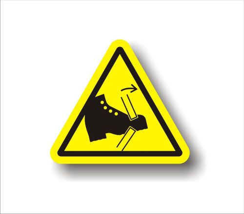 Industrial safety decal sticker caution foot boot pinch point warning label for sale