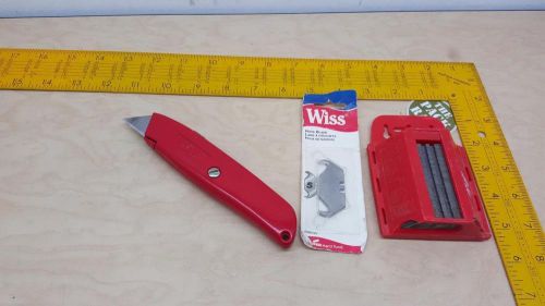 Wiss box cutter, 5 new hook blades rwk16v, rwk-2d 100 heavy duty blade pack, usa for sale