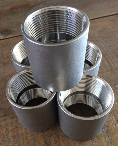 5x COUPLING 1-1/2&#034; NPT 150# 304 STAINLESS STEEL BREWING PIPE FITTING
