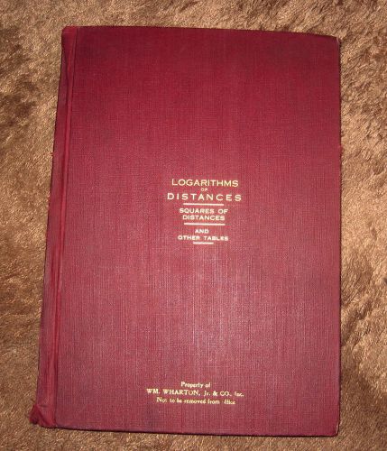 1910 &gt; engineering &#039;tables&#039;&gt; logarithms of distances (squares &amp; other tables) for sale