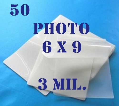 3 mil 6 x 9  laminating laminator pouches sheets  photo 50 pk for sale