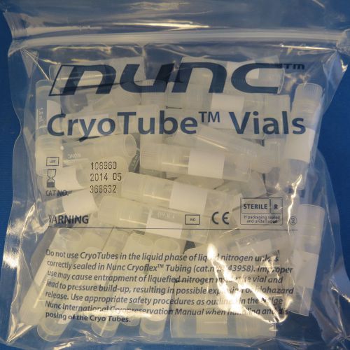 Qty 50 nunc cryotubes cryogenic vials 1.8 ml w/ screw caps #368632 for sale