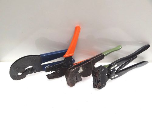 Lot of 4 crimp tools -pa 1616, t&amp;b wt 208-09-10,cable prep hct-211, amp 45638 for sale