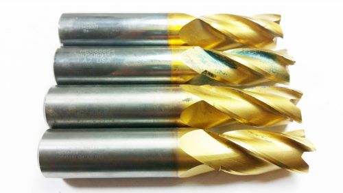 (machinist lot of 4) 9/16&#034; kennametal solid carbide tin 4 flute end mill (b 984) for sale