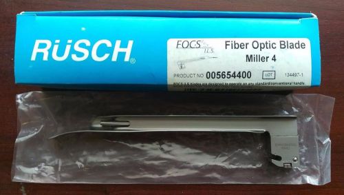 Teleflex RUSCH Laryngoscope Blade Miller 4 Fiber-Optic FOCS 005654400 NEW IN BOX