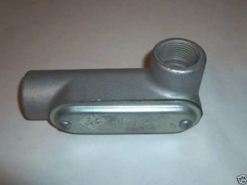 Crouse hinds 1&#034; lr 37 conduit body w/ cover heavy metal outdoor 6&#034; length for sale