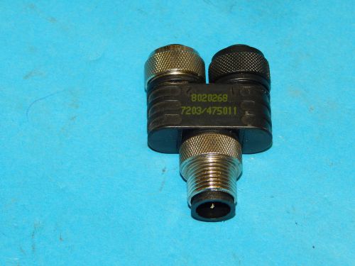Escha 8020268 T Junction Connector 5-Pin Male w/ (2) 5 Pin Female Port