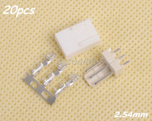 20pcs new kf2510-3p 2.54mm pin header+terminal+housing connector kits for sale