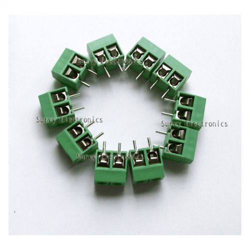 5 pcs 2P Green Plug-in Screw Terminal Block Connector 5.08mm Pitch Through Hole