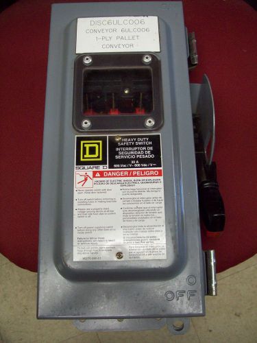 SQUARE D HU361AWKVW SAFETY 30A AMP 600V-AC 3P NON-FUSIBLE DISCONNECT SWITCH F06