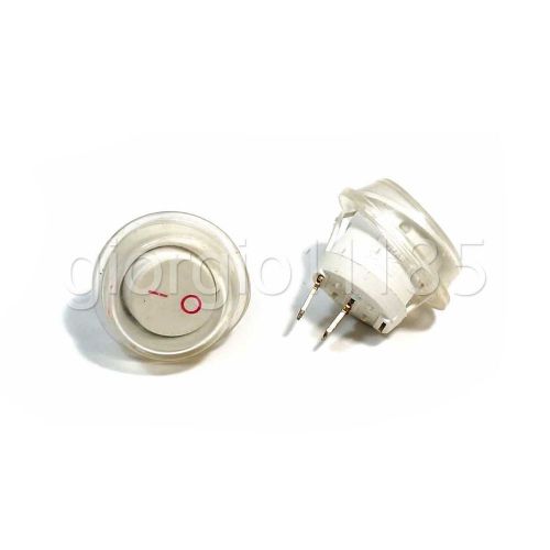 10pcs KCD1-105 White Rocker Power Supply Button Switch 2pin Waterproof Cover
