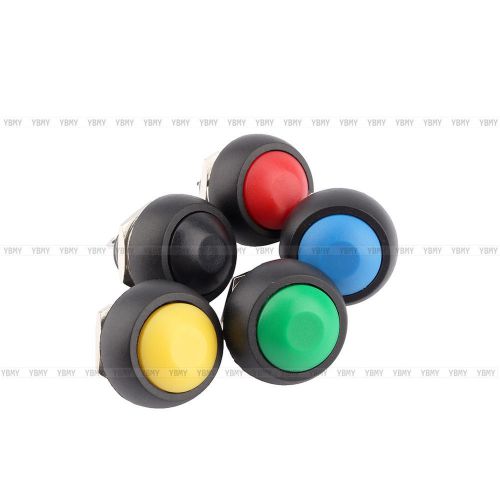 New 5pcs mini round switch 12mm waterproof momentary push button switch 250v 3a for sale