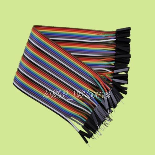 40pcs 20cm 2.54mm dupont wire color jumper cable male to female 1p-1p for sale