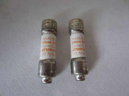 Lot of 2 Gould Shawmut ATMR 1/2 Fuses 0.5A 0.5 Amps Tested