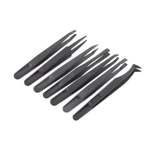 Brand New Plastic Heat Resistant Straight Bend Anti-static Tool Tweezer 7pcs EA