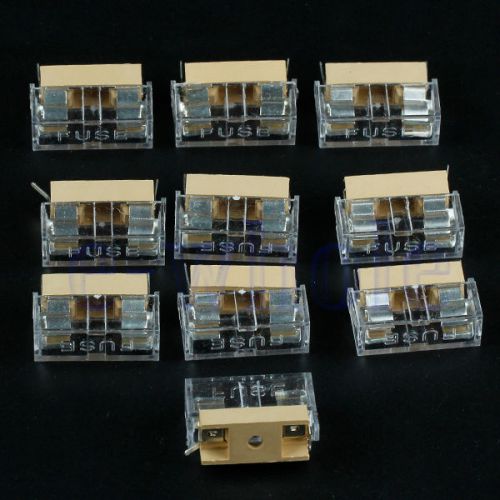10pcs panel mount pcb fuse holder case w cover 5x20mm hm for sale