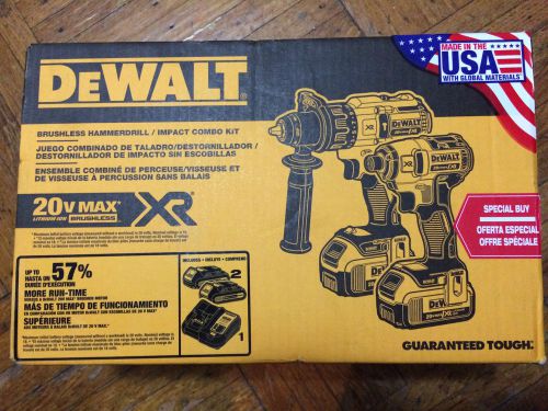 Dewalt dck296m2 20v xr  brushless hammer drill and impact driver combo kit for sale