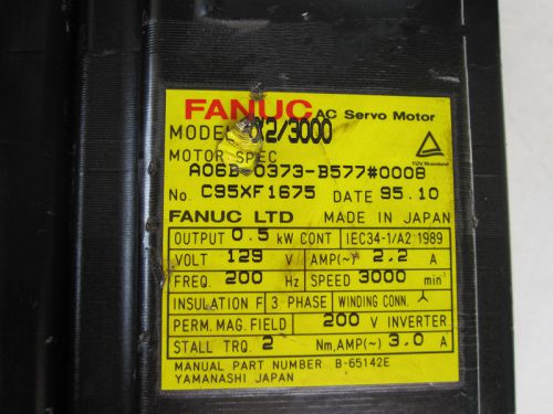 1pcs Used Fanuc servo motors a06b-0373-b577 tested