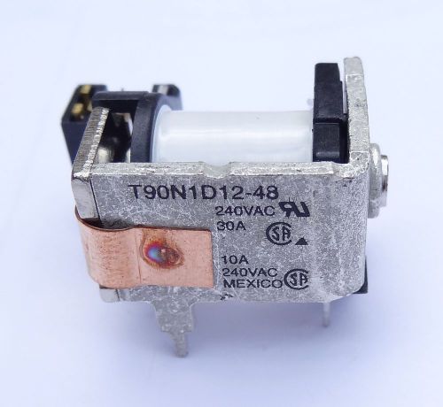 10 pcs Open Frame Relay 48V coil, 30A contact, SPST, By TE,  P/N T90N1D12-48
