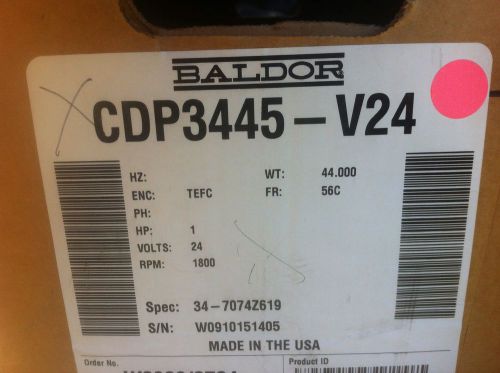 1Hp 24Vdc Baldor Motor Cdp3445-24V